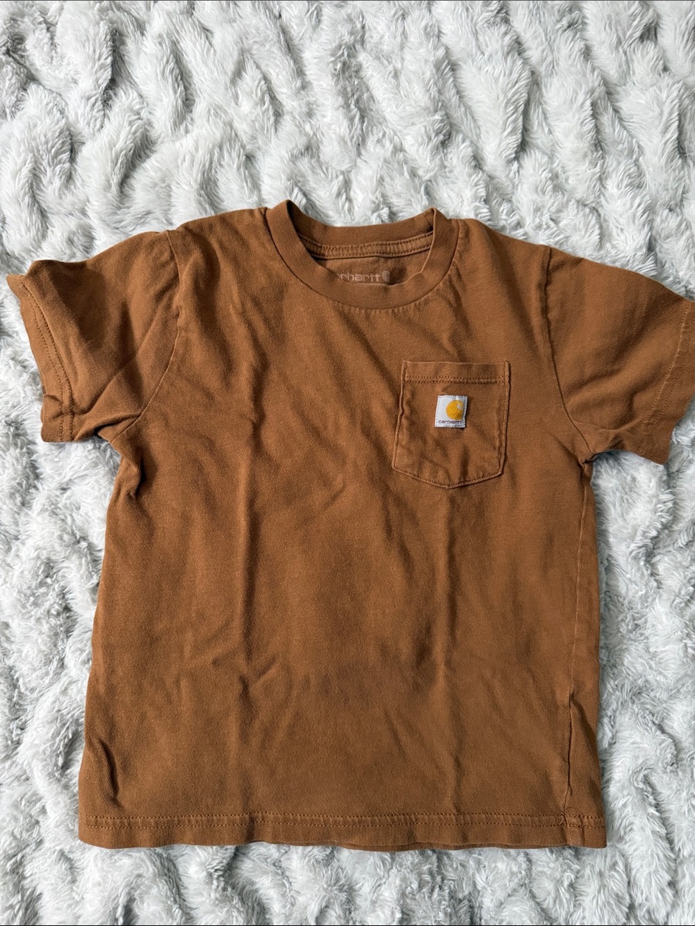 Carhartt Kids' Brown Pocket Tee with Logo Patch